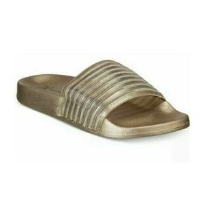 INC Metallic Mesh Glitter Stripes Slide Slipper XL